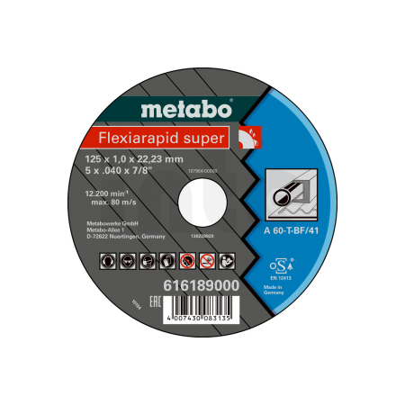 METABO Flexiarapid super 115x1,0x22,23 ocel, řezný kotouč, přímé provedení 616188000