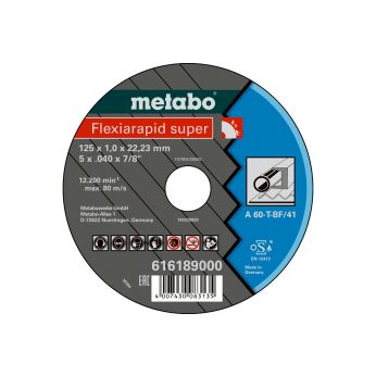 METABO Flexiarapid super 125x1,0x22,23 ocel, řezný kotouč, přímé provedení 616189000