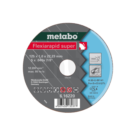 METABO Flexiarapid super 115x0,8x22,23 mm, Inox, řezný kotouč, zahnuté provedení 616208000