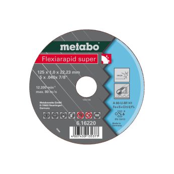 METABO Flexiarapid super 125x1,0x22,23 Inox, řezný kotouč, přímé provedení 616220000