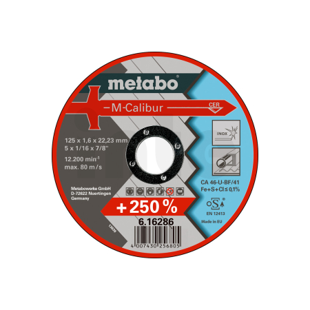 METABO M-Calibur 125 x 1,6 x 22,23 Inox, TF 41 616286000