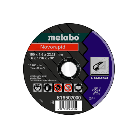 METABO Novorapid 150 x 1,6 x 22,23 mm, ocel, řezný kotouče, tvar 41 616507000