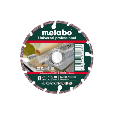 METABO Diamantový řezný kotouč, 76x10,0 mm, „UP“, Univerzální, „profesionální“ 626873000