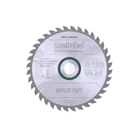 METABO Pilový kotouč "multi cut - professional", 150x2,4/1,6x20, Z36 WZ 10° 628000000