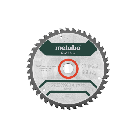 METABO Pilový kotouč „precision cut wood - classic“, 165x1,8/1,2x20 Z42 WZ 5° 628026000