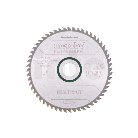 METABO Pilový kotouč "multi cut - professional", 190x2,2/1,4x30, Z56 FZ/TZ 8° 628077000