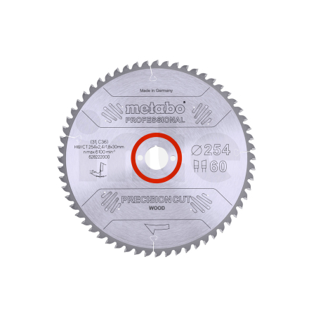 METABO Pilový kotouč "precision cut wood - professional", 254x2,4/1,8x30, Z60 WZ 5° neg. 628222000