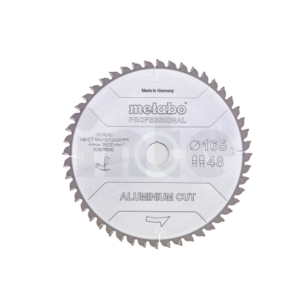METABO Pilový kotouč „aluminium cut – professional“, 165x1,6/1,2x20 Z48 FZ/TZ 5°neg 628276000