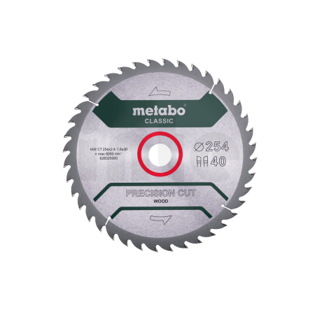 METABO Pilový kotouč "precision cut wood - classic", 254x2,4/1,6x30, Z40 WZ 20° 628325000