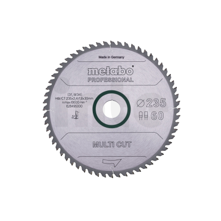 METABO Pilový kotouč "multi cut - professional", 235x2,4/1,8x30, Z60 FZ/TZ 5° 628495000