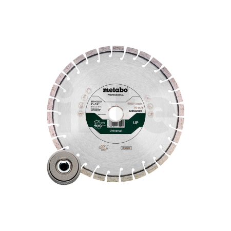 METABO Sada: 1x diamantový řezný kotouč 230x22,23mm, „UP“+ 1x rychloupínací matice M 14 628583000