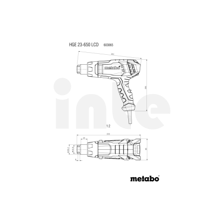 METABO HGE 23-650 LCD horkovzdušná pistole 603065000