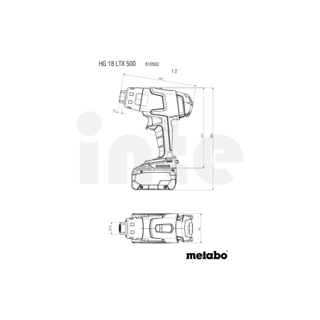 METABO HG 18 LTX 500 Akumulátorová horkovzdušná pistole 610502840