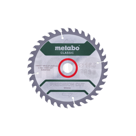 METABO Pilový kotouč "precision cut wood - classic", 165x2,2/1,4x20 Z36 WZ 15° 628281000