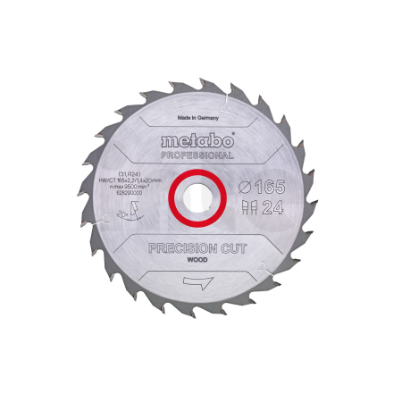 METABO Pilový kotouč „precision cut wood – professional“, 165x2,2/1,4x20 Z24 WZ 20° 628290000