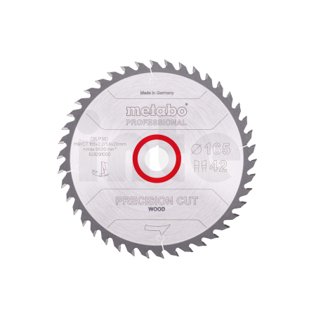 METABO Pilový kotouč „precision cut wood – professional“, 165x2,2/1,4x20 Z42 WZ 15° 628291000