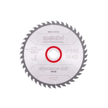 METABO Pilový kotouč „precision cut wood – professional“, 165x2,2/1,4x20 Z42 WZ 15° 628291000