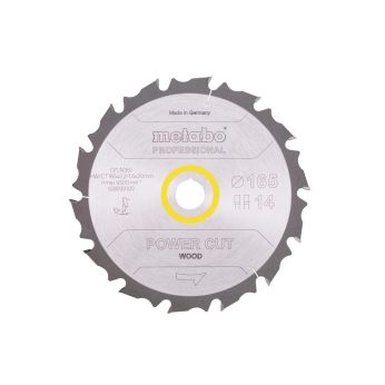 METABO Pilový kotouč „power cut wood – professional“, 165x2,0/1,2x20 Z14 FZ/FA 10° 628292000