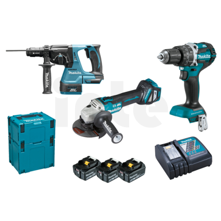 Makita - Aku sada DHP484+DGA513+DHR243 Li-ion LXT 18V/5,0Ah DLX3119TJ