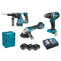 Makita - Aku sada DHP484+DGA513+DHR243 Li-ion LXT 18V/5,0Ah DLX3119TJ