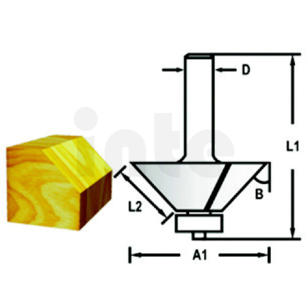 Makita - Fazetová/hranová fréza s ložiskem stopka 6 mm,25,4x11x51 mm D-48658