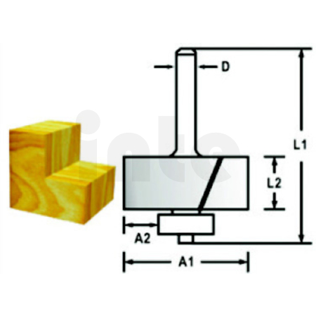 Makita - Falcovací fréza s ložiskem stopka 8 mm,31,8x12,2x54,6 mm D-48739