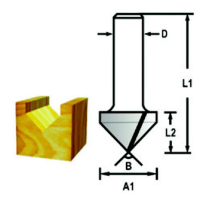 Makita - Drážkovací fréza tvaru V stopka 6 mm,12,7x16x48 mm D-47874