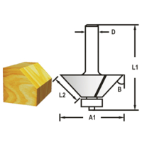 Makita - Fazetová/hranová fréza s ložiskem stopka 8 mm,30,2x12,7x55 mm D-48670