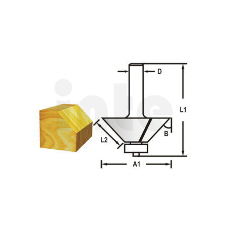 Makita - Fazetová/hranová fréza s ložiskem stopka 8 mm,34,9x16x59 mm D-48692