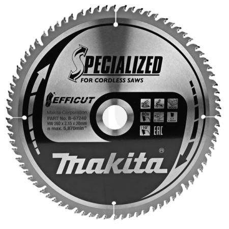 Makita pilový kotouč Efficut 260x30x80T =new B-67290 B-67240