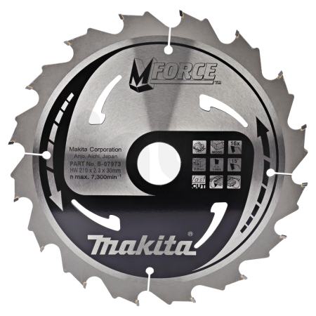 Makita - kotouč pilový dřevo MFORCE 210x2.3x30mm 16Z = new B-31980 B-07973
