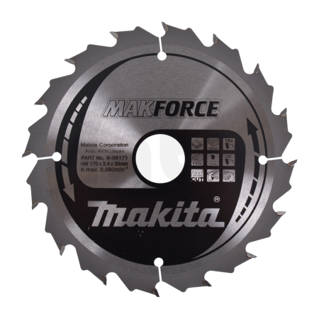 Makita - kotouč pilový dřevo MAKFORCE 170x2.4x30mm 16Z = new B-32122 B-08171