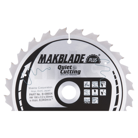 Makita - kotouč pilový dřevo MAKBLADEplus 190x2.2x20mm 20Z = old B-04298, new B-32437 B-08604