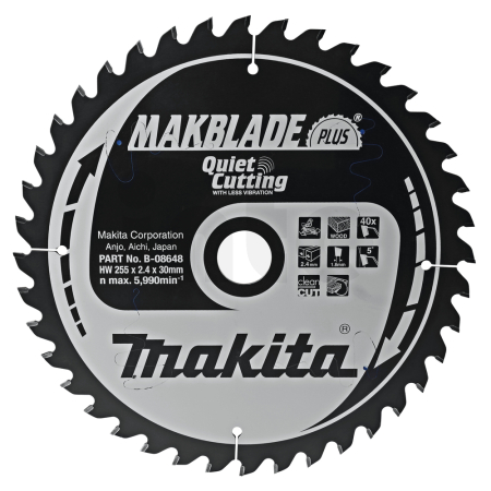 Makita - kotouč pilový dřevo MAKBLADEplus 255x2.4x30mm 40Z = new B-32471 B-08648