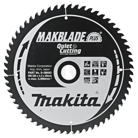 Makita - kotouč pilový dřevo MAKBLADEplus 255x2.3x30mm 60Z = new B-32518 B-08682