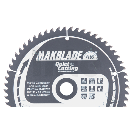Makita - kotouč pilový dřevo MAKBLADEplus 190x2x20mm 60Z = new B-32580 B-08757