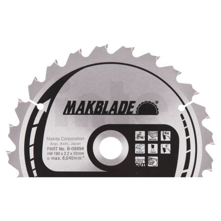 Makita - kotouč pilový dřevo MAKBLADE 190x2.2x20mm 24Z = new B-32708 B-08894