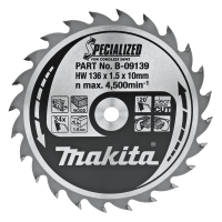 Makita - kotouč pilový dřevo SPECIALIZED 136x1.5x10mm 24Z pro aku pily = new B-32895 B-09139
