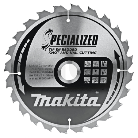 Makita - kotouč pilový dřevo SPECIALIZED se zapuštěnými zuby 235x2.3x30mm 24Z = new B-33130 B-09444