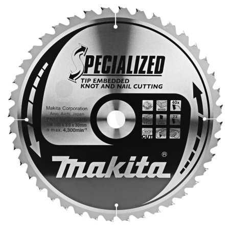 Makita - kotouč pilový dřevo SPECIALIZED se zapuštěnými zuby 355x3x30mm 40Z = new B-33152 B-09466