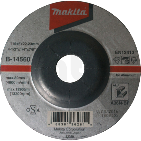 Makita - kotouč brusný hliník 115x6x22.23mm B-14560