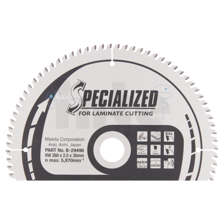 Makita - kotouč pilový lamino SPECIALIZED 260x2.5x30mm 84Z = new B-33875 B-29496