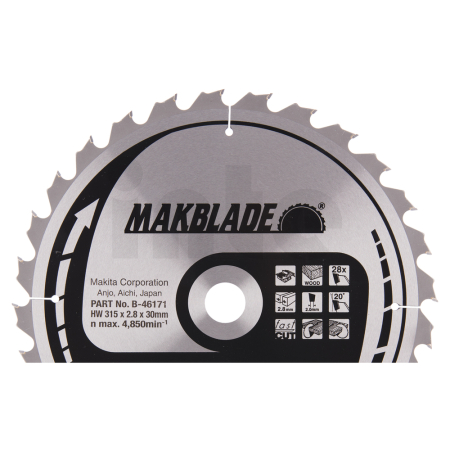 Makita - kotouč pilový dřevo MAKBLADE 315x2.8x30mm 28Z STOP B-46171