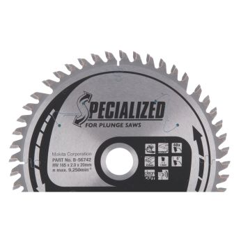 Makita - kotouč pilový corian SPECIALIZED 165x2x20mm 48Z pro ponorné pily = new B-56801 B-56742