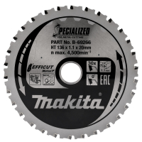 Makita - kotouč pilový ocel Efficut 136x1.1x20mm 30Z = new B-60303 B-69266