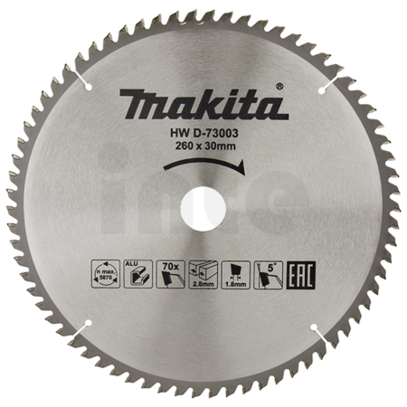 Makita - kotouč pilový hliník TCT 260x2.8x30mm 70Z D-73003