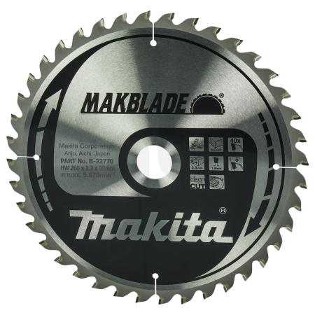 Makita - kotouč pilový dřevo MAKBLADE 260x2.3x30mm 40Z = old B-08981 B-32770