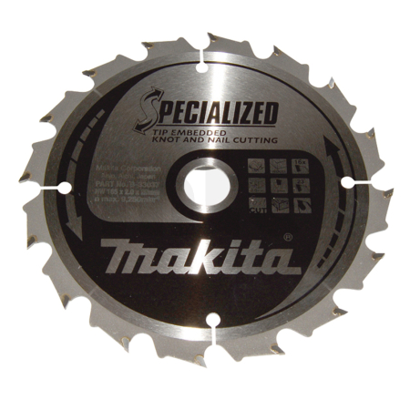 Makita - kotouč pilový dřevo SPECIALIZED se zapuštěnými zuby 165x2x20mm 16Z = old B-09329 B-33037