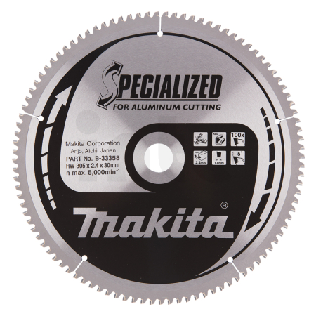 Makita - kotouč pilový hliník SPECIALIZED 305x2.4x30mm 100Z = old B-09684 B-33358