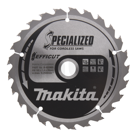Makita - kotouč pilový dřevo Efficut 165×1.4x20mm 25Z = old B-62979 B-62985